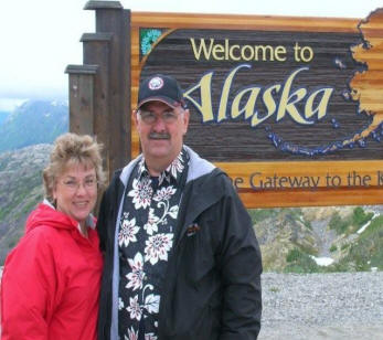 Alan and Nina at Alaskan Border